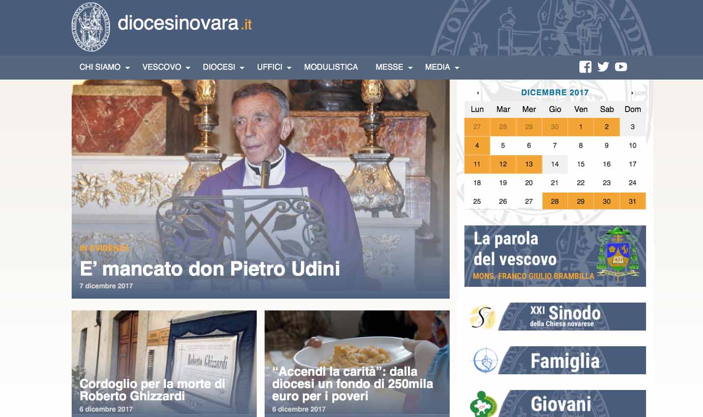 Diocesi di Novara: restyling per il sito sulla scia del Sinodo
