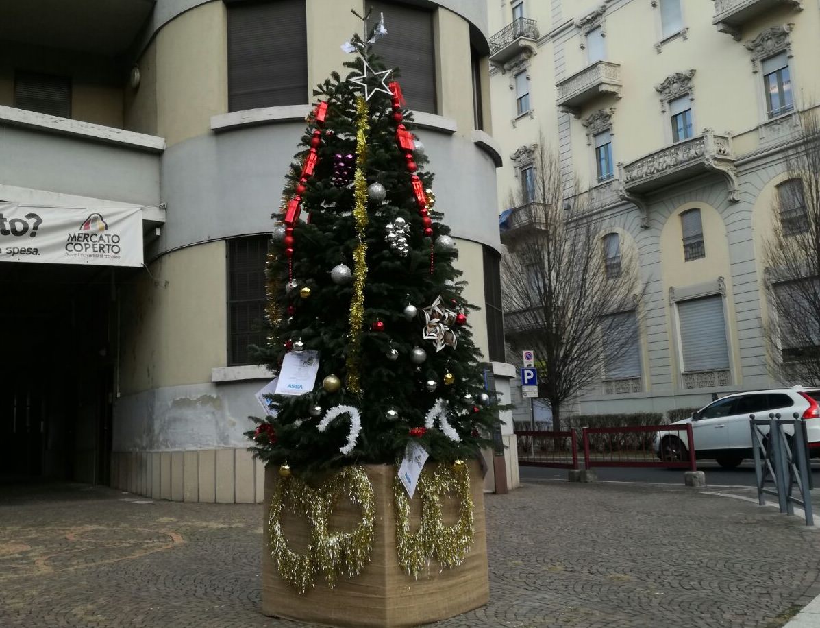 A Novara albero di Natale ecologico in largo don Minzoni