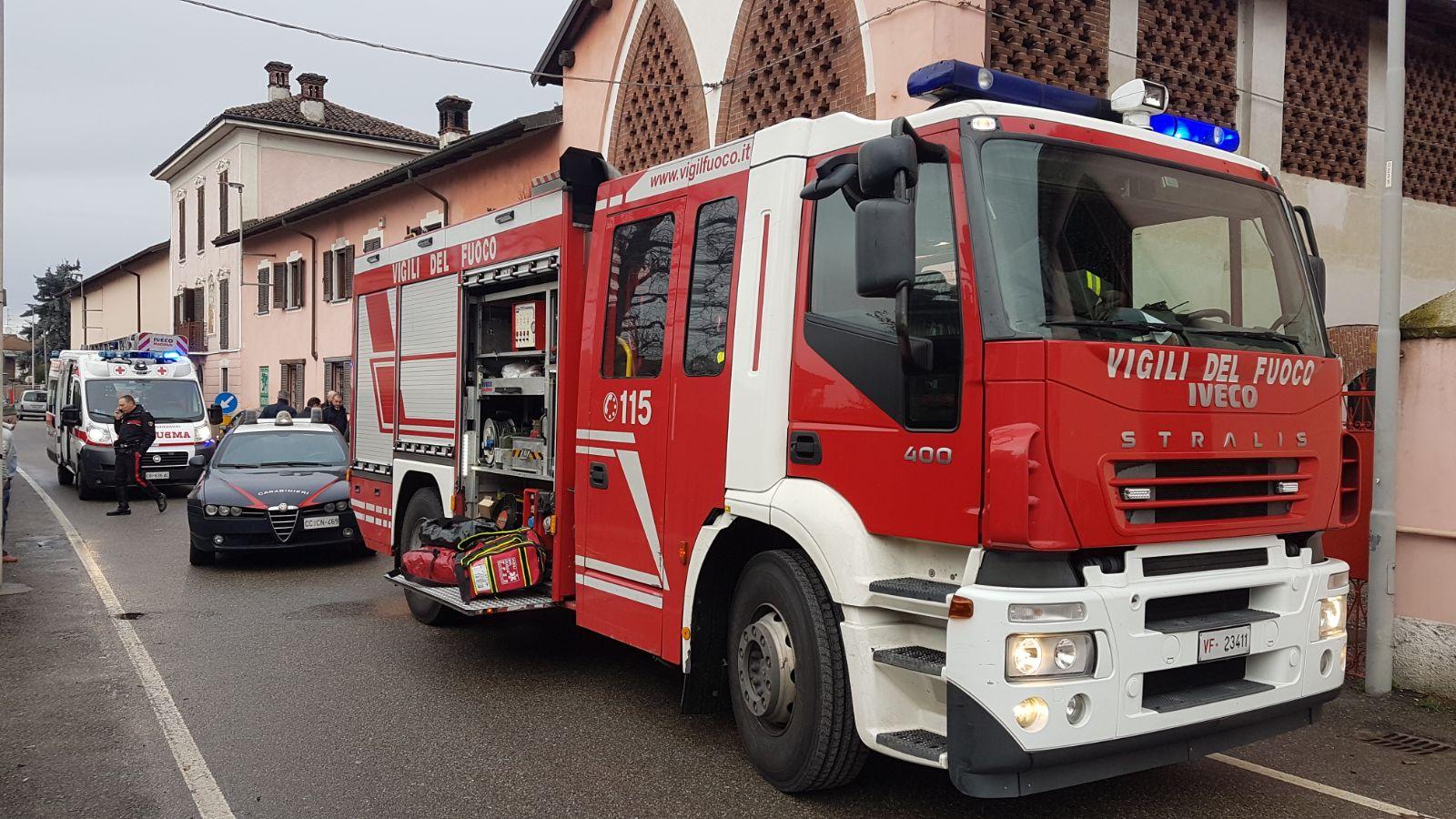 Incendio a Vespolate in via Gramsci