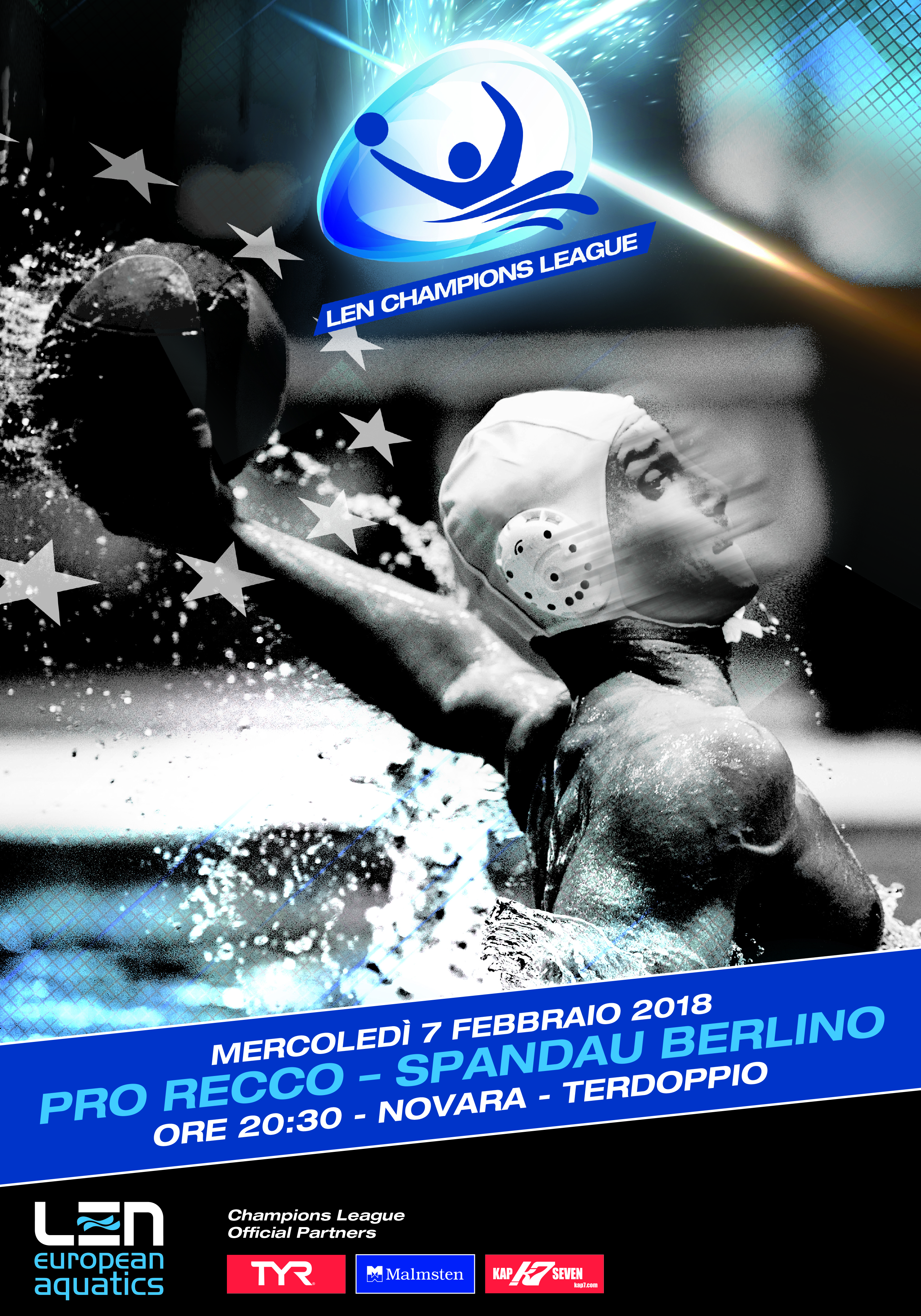 A Novara mercoledì 7 la grande pallanuoto: partita di Champions tra Pro Recco e Spandau Berlino
