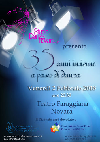 Questa sera al FaraggianaTeatro Danza Novara festeggia 35 anni di attività
