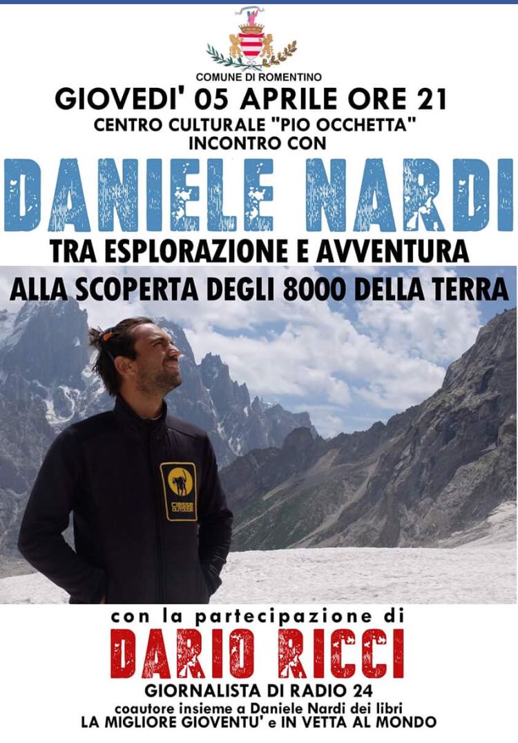 Giovedì 5 l’alpinista Daniele Nardi a Romentino