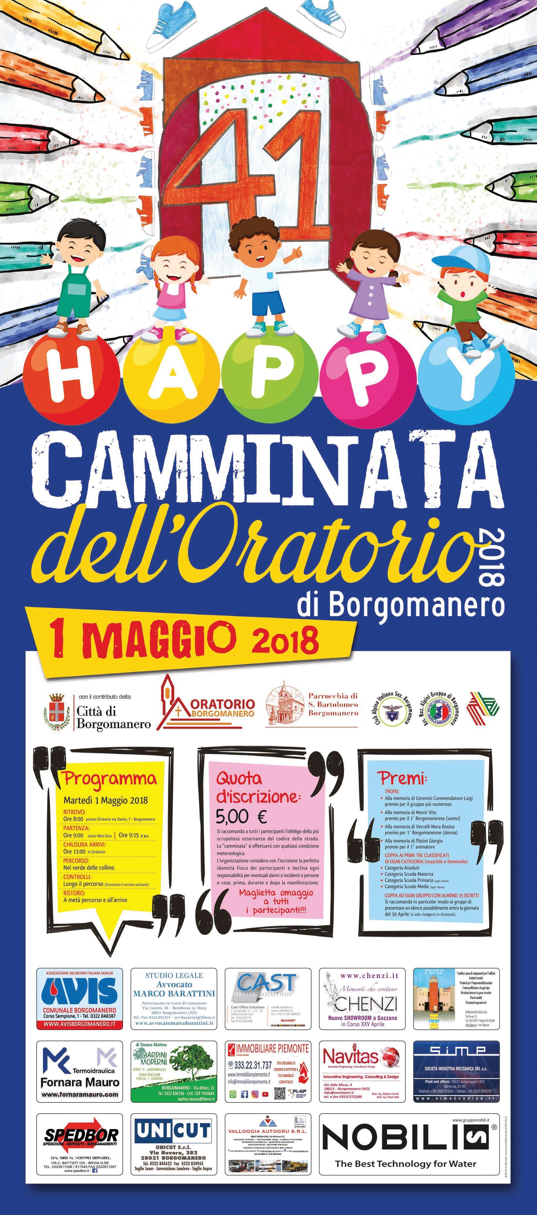 Iscrizioni aperte alla Camminata dell’Oratorio di Borgomanero