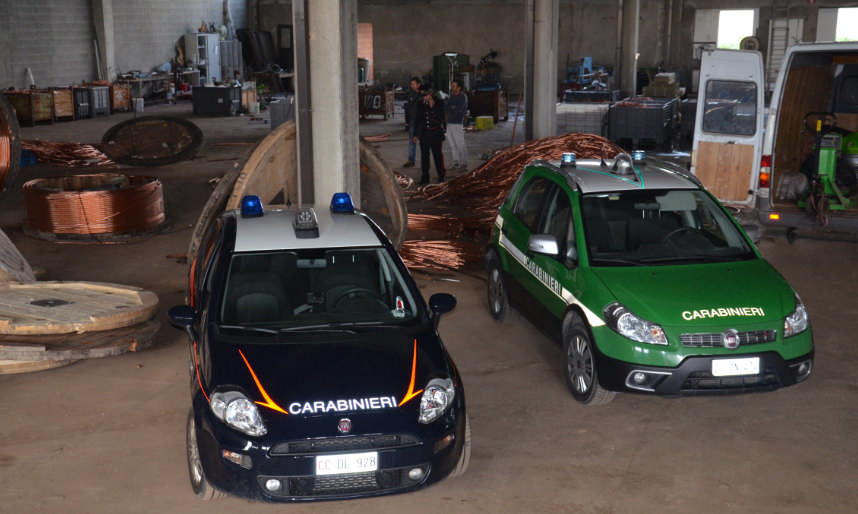 Biandrate: i Carabinieri recuperano oltre 150 quintali di rame rubato. Due gli arresti