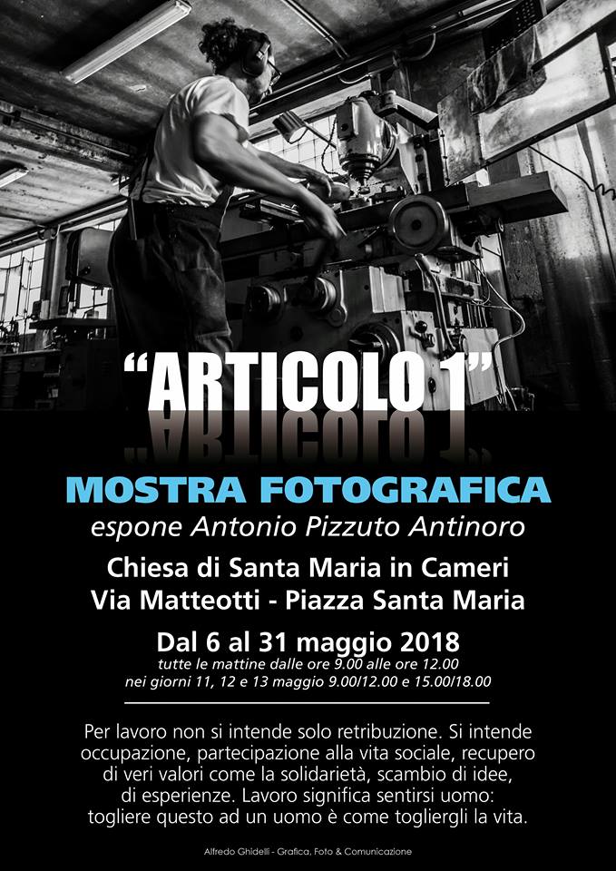 Mostra fotografica “Articolo 1” nella Chiesa di Santa Maria a Cameri