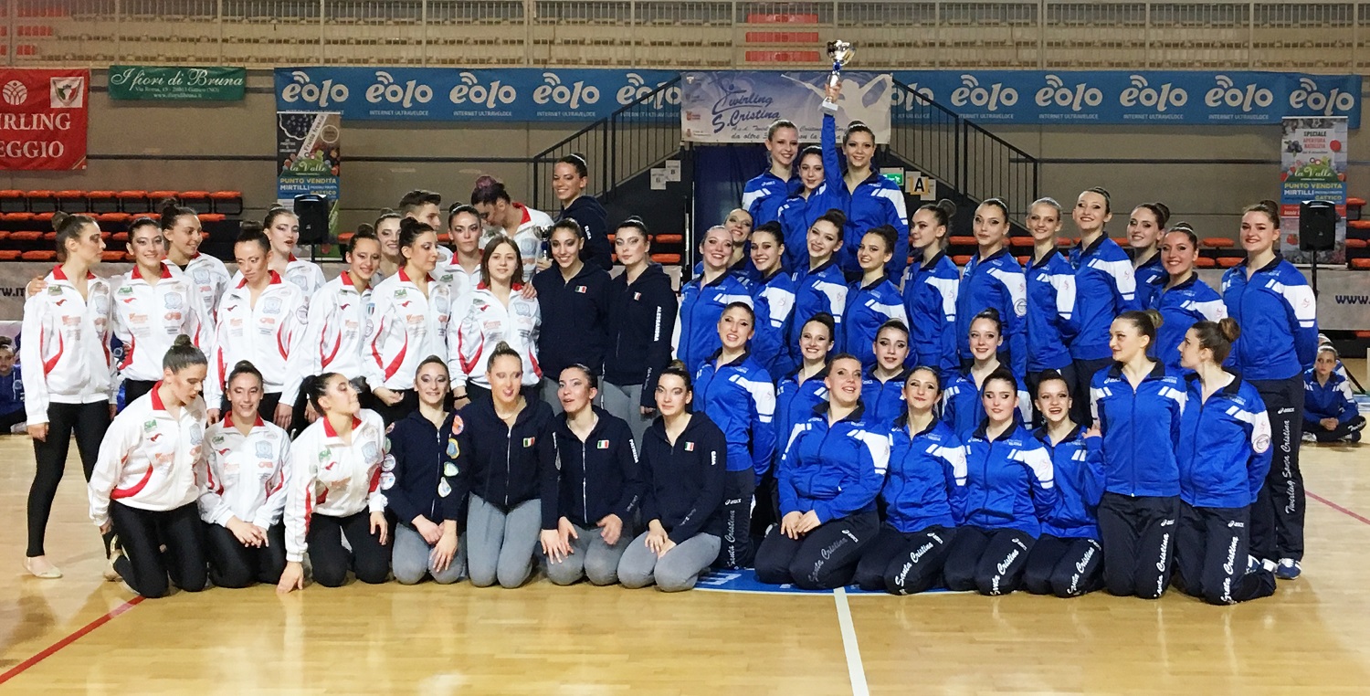Twirling Santa Cristina Campionesse Italiane con il Team Senior e Vice Campionesse con il Team Junior