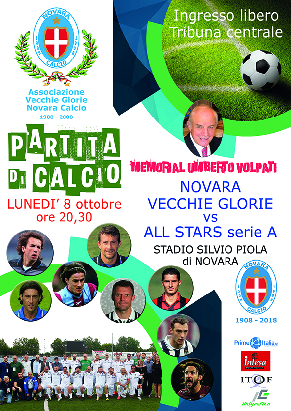Vecchie Glorie del Novara calcio ed ex campioni di serie A al “Piola” per ricordare Umberto Volpati