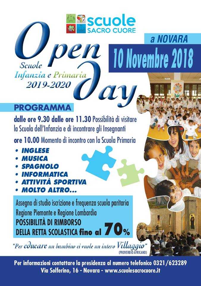 Open day all’Istituto Sacro Cuore di Novara