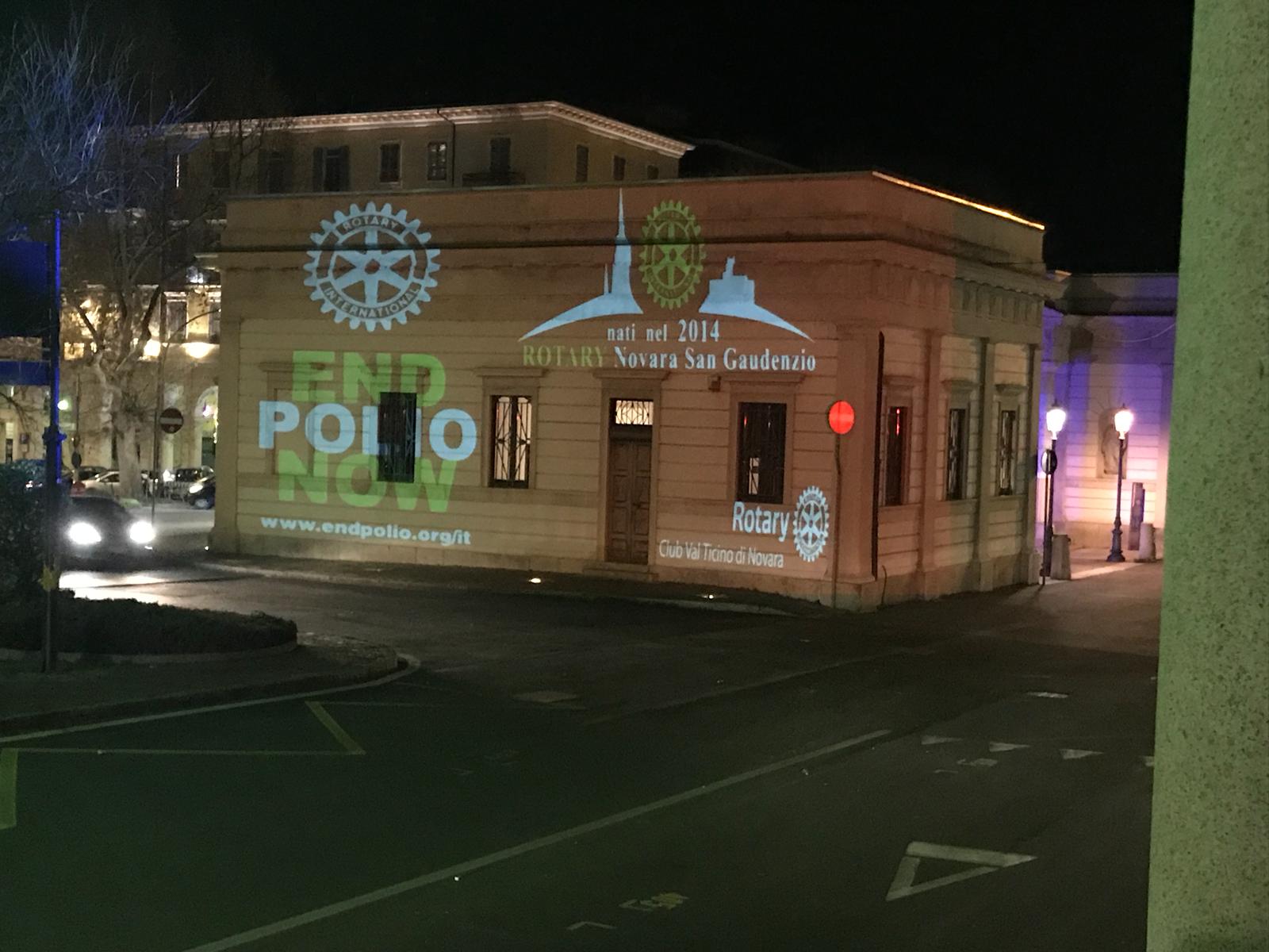Novara: la Barriera Albertina sfondo della campagna di sensibilizzazione sociale Rotary, “End Polio now”