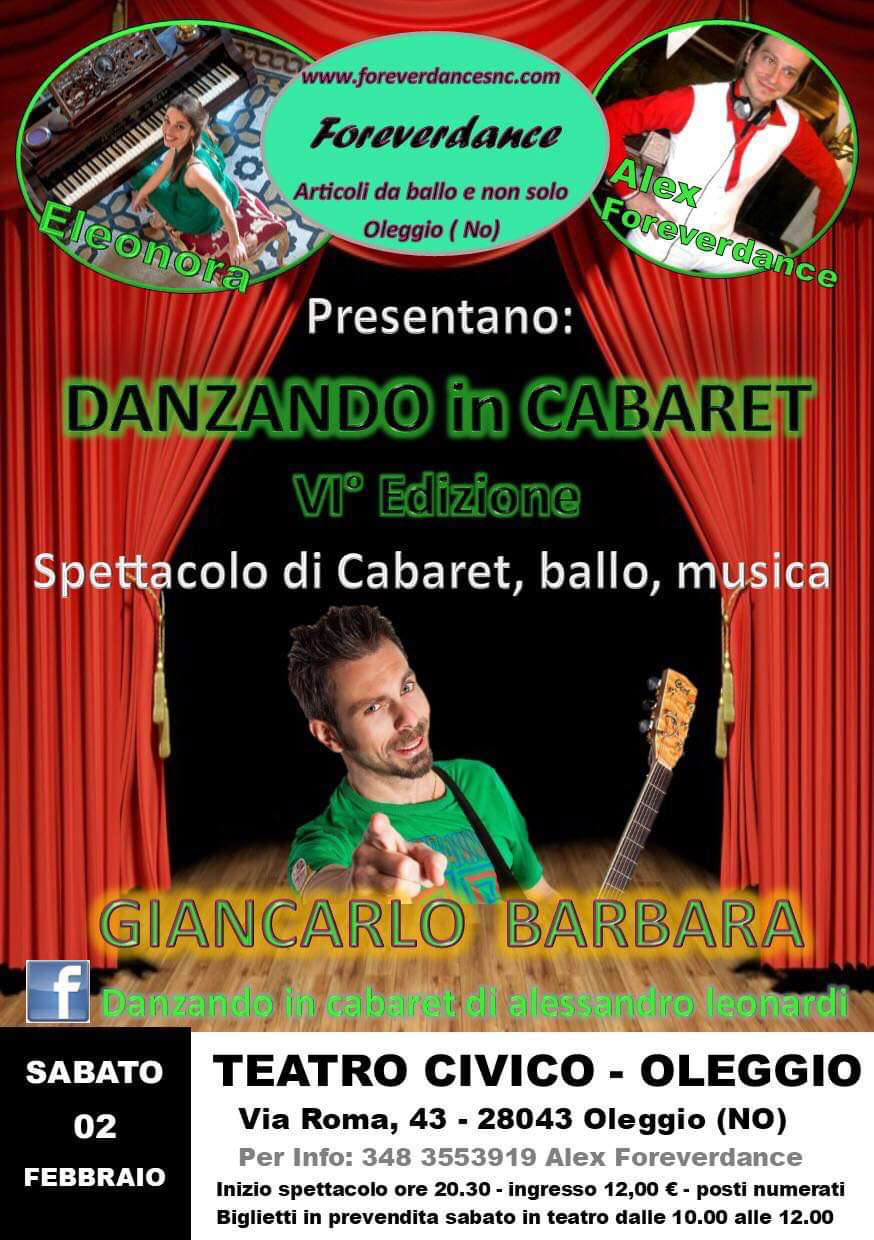 Oleggio, “Danzando in cabaret” al Teatro Civico sabato 2 febbraio