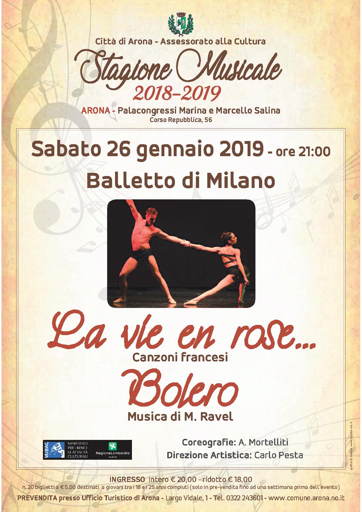 “La vie en rose” e “Boléro” chiudono la stagione musicale aronese