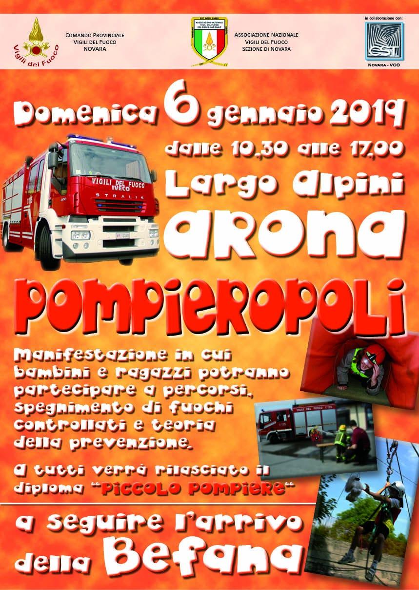 Arona: il 6 gennaio appuntamento con “Pompieropoli”