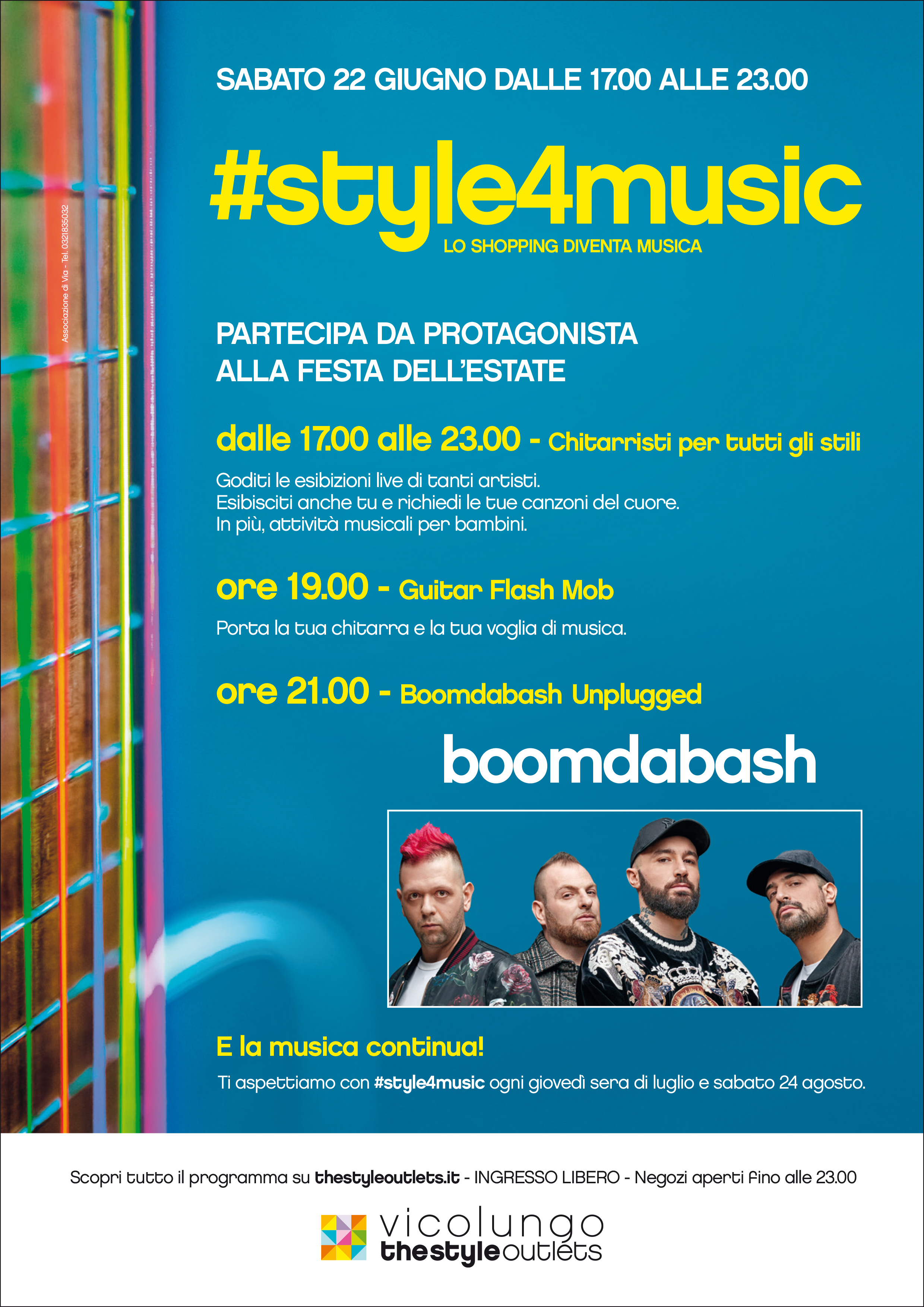 Vicolungo The Style Outlets, sabato 22 musica ed esibizioni fino alle ore 23: presenti i Boomdabash