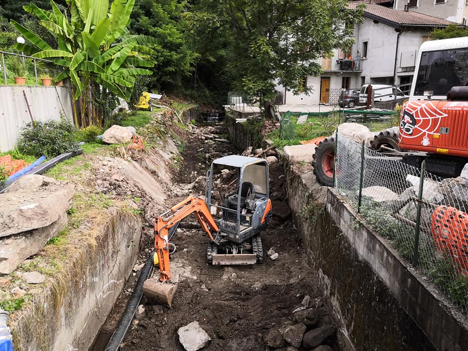 A Verbania lavori sul rio Iselle