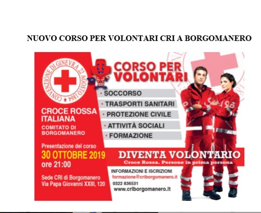 Borgomanero – Un corso per volontari della Cri