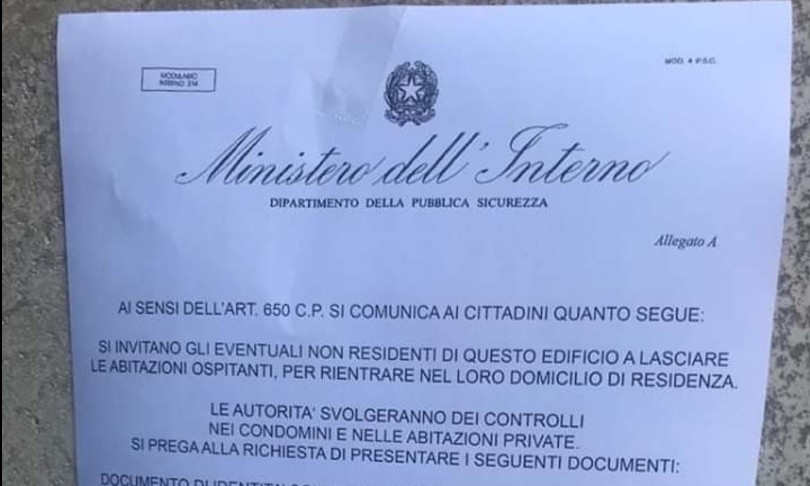 Coronavirus, preoccupazione dell’Unità di crisi del Piemonte per falso volantino del Ministero dell’Interno