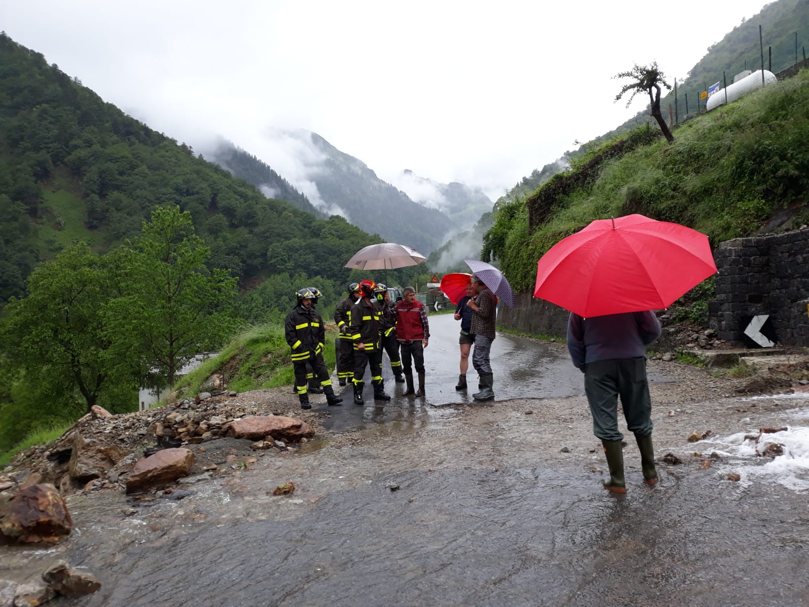 Valle Strona: allagamenti sulla provinciale in alta valle