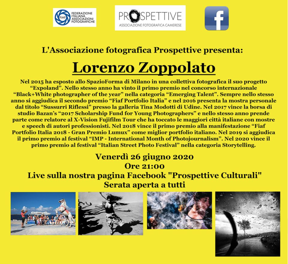 L’Associazione fotografica Camerese Prospettive presenta Lorenzo Zoppolato