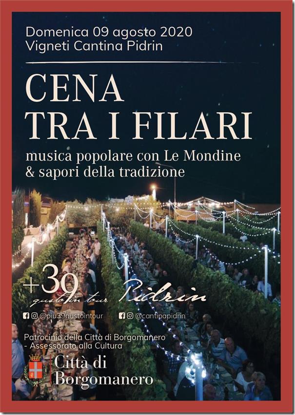 Cena tra i filari a Santa Cristina di Borgomanero
