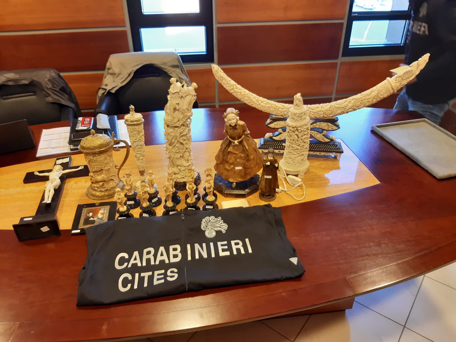 Novara, i Carabinieri Forestale sequestrano 70 pezzi di avorio a un antiquario