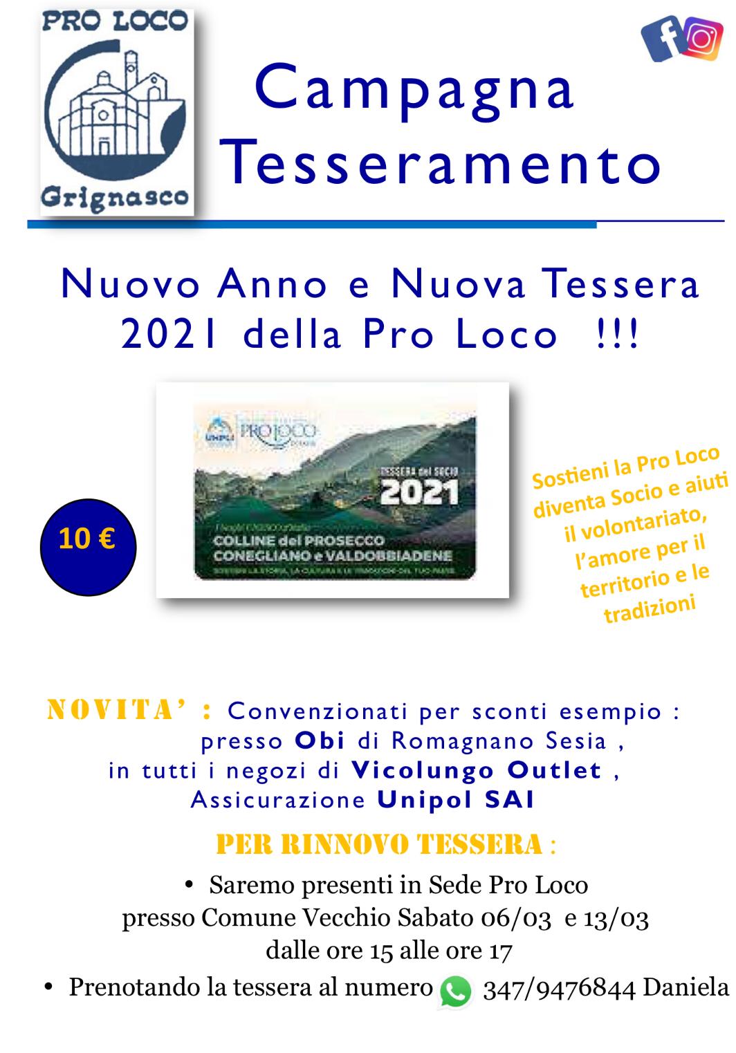 Campagna di tesseramento della Pro Loco di Grignasco