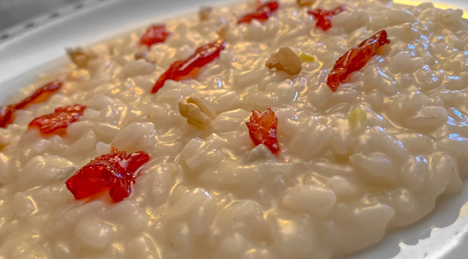 Risotto pere, gorgonzola e noci