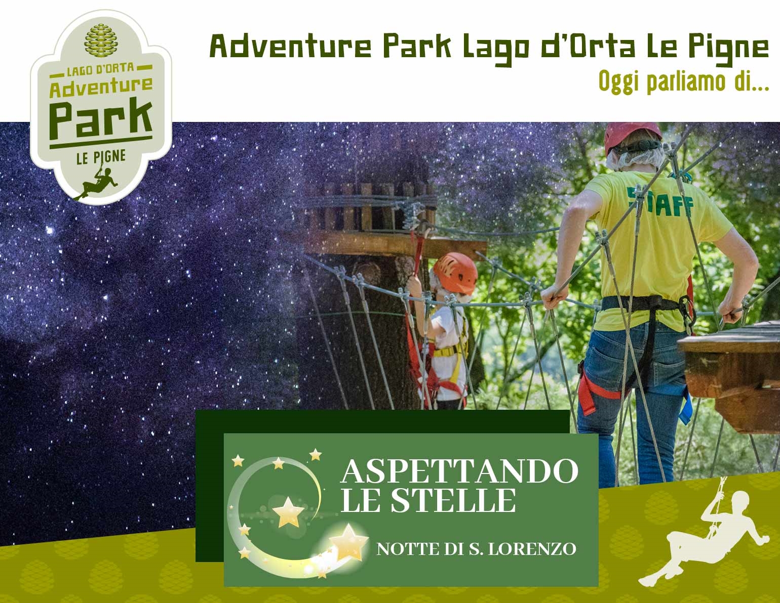 All’Adventure Park Le pigne di Ameno, aspettando la notte di san Lorenzo