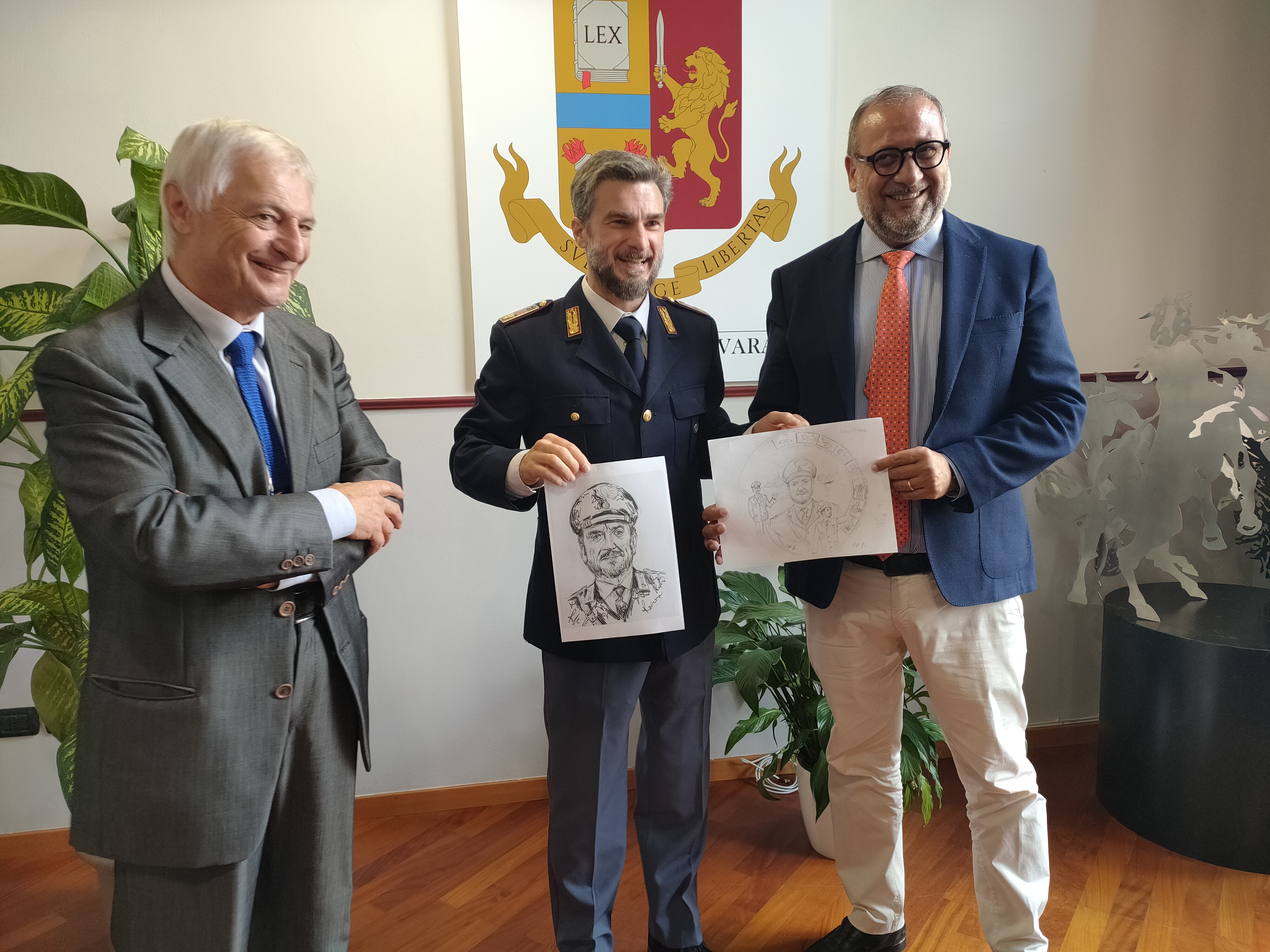 A Legro omaggio a Proietti e alle tre Forze di Polizia con l’artista Raffaele Iacaruso
