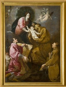 Madonna con Bambino, San Francesco d'Assisi, San Lorenzo e un frate
