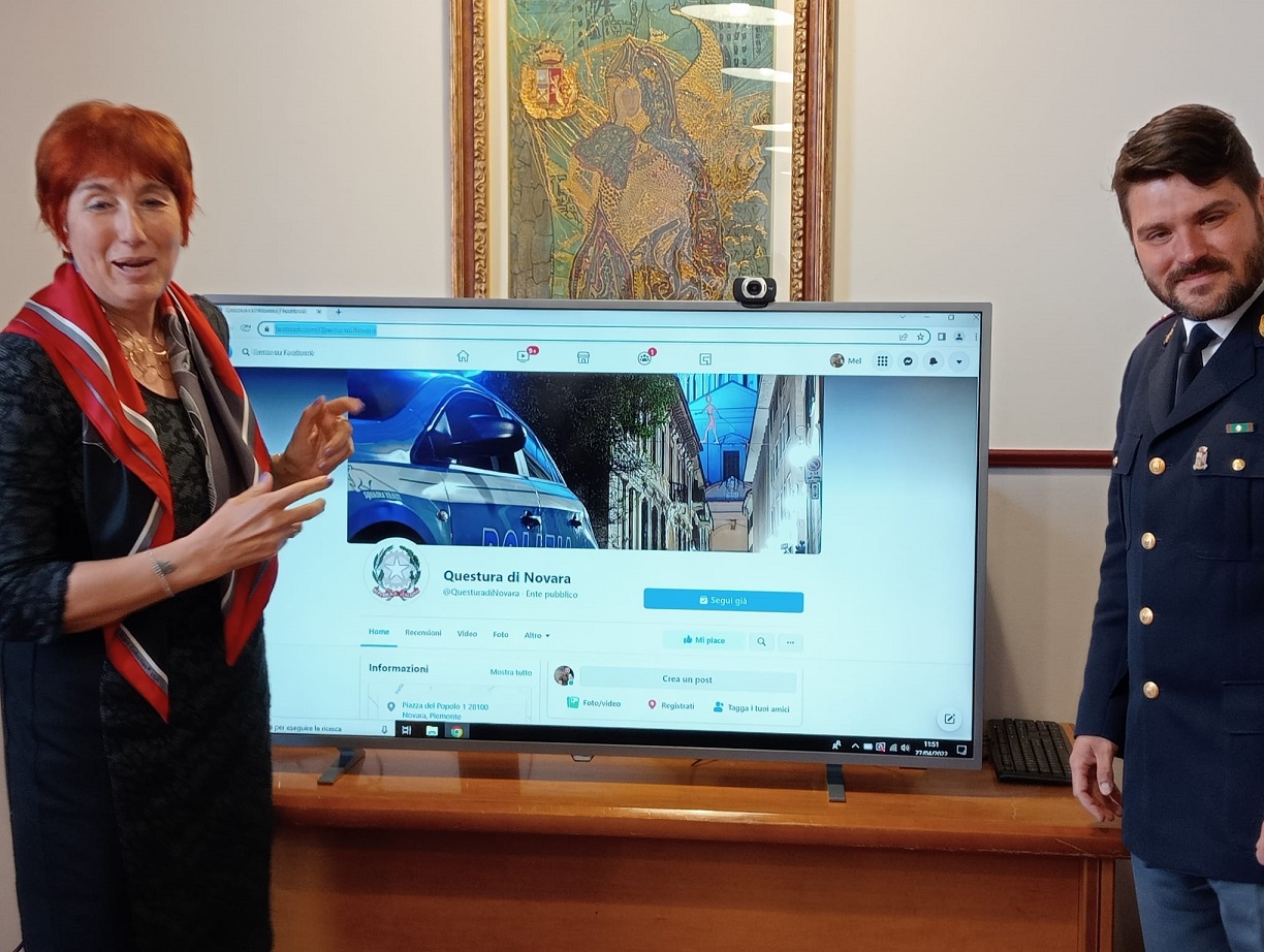 La Questura di Novara su Facebook per farsi conoscere dalla cittadinanza