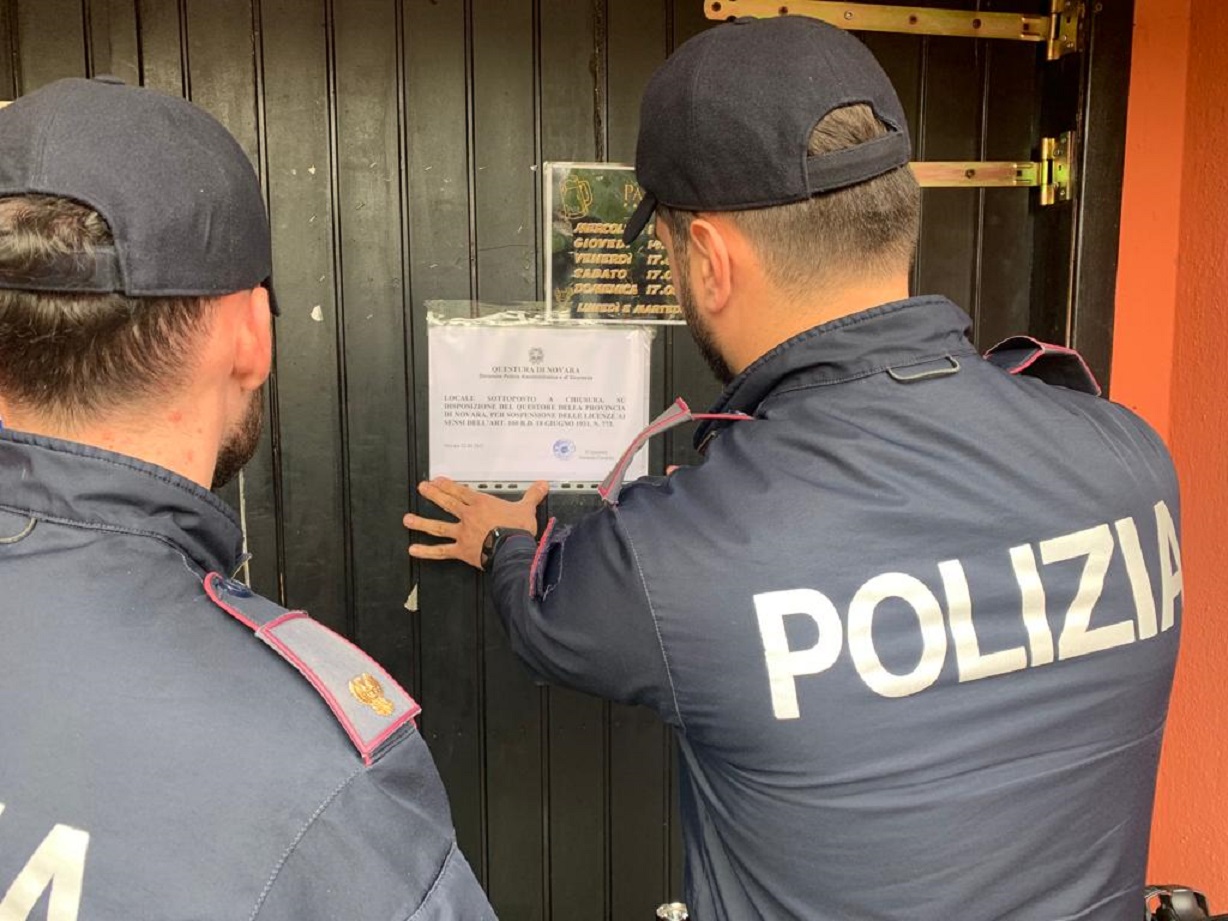 Novara: chiuso dal Questore locale di largo Pastore